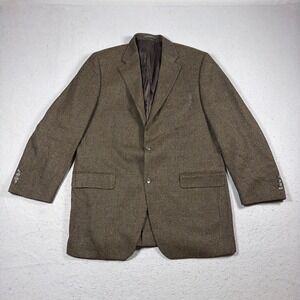 Lanificio di Pray Blazer Men 42L Wool Cashmere Brown Textured Made In Italy